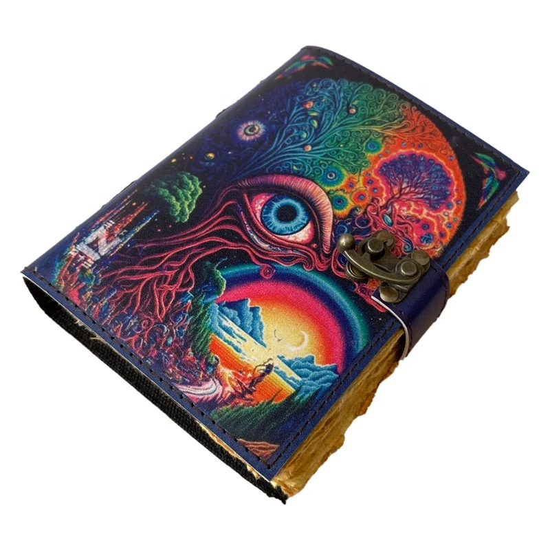 Eye Of Horus Handmade Leather Printed Journal Retro Collage Poster Design 120 Cotton Vintage Paper Notebook & Sketchbook planner