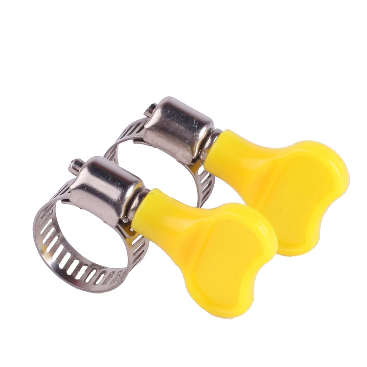 Hot sale Stainless steel / galvanized iron American Type Hose Clamp With plastic butterfly Handle