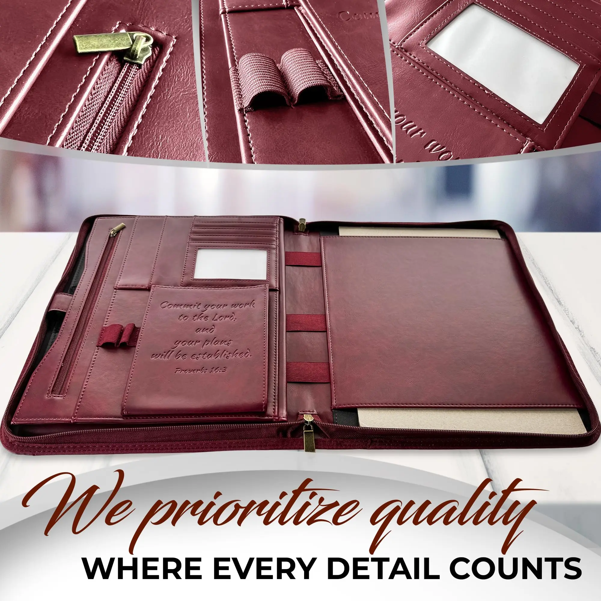 Top quality podfolios expanding file folders leather documents conference folder for women