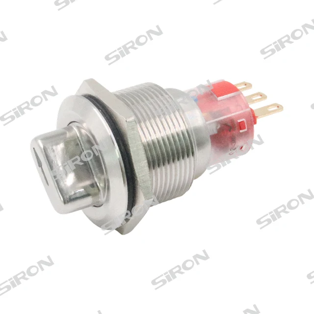 SiRON H023(S) metal buttons New style rotary 2 position 19mm 1ON 1NC select push button IP65 IK08 Rotary Switch