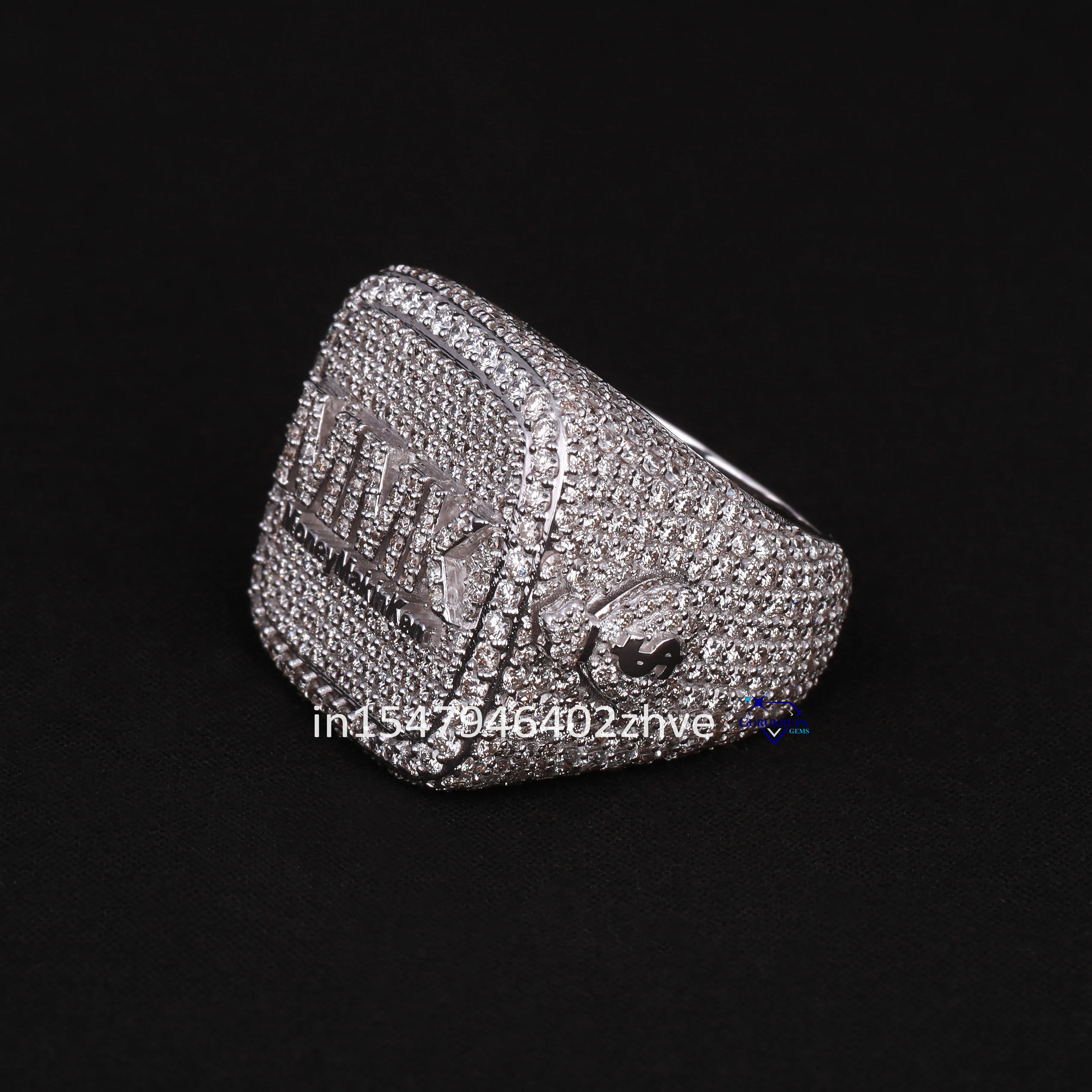 Wholesale 14kt White Gold Custom Ring Fine Jewelry Collection Hip Hop Design Fully Studded Lab Grown Diamonds Trending Style