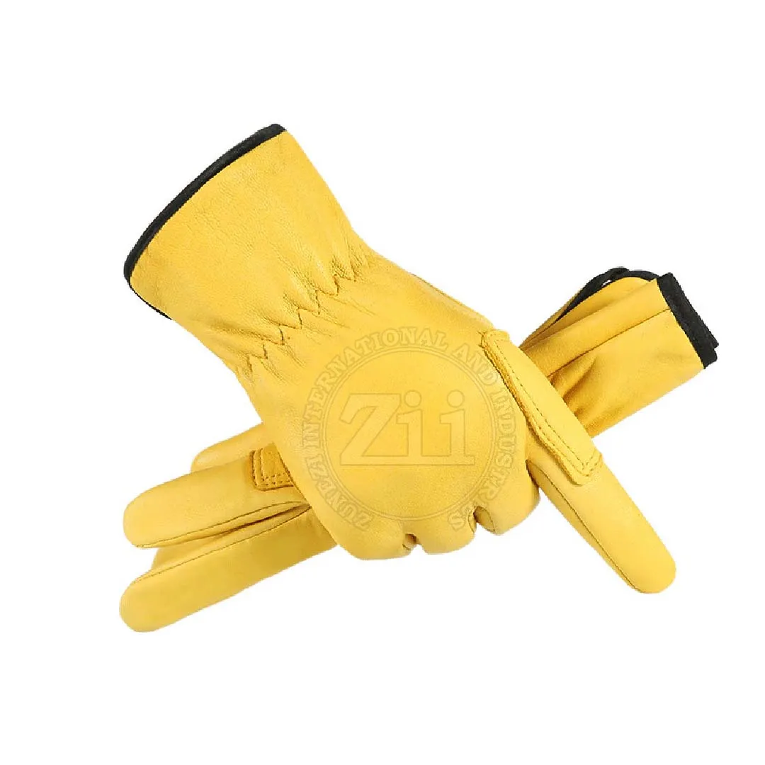 Winter Leather Waterproof Work Gloves Drivers Motorcycle Safety Leather Gloves With Fleece Liner cheap price good quality