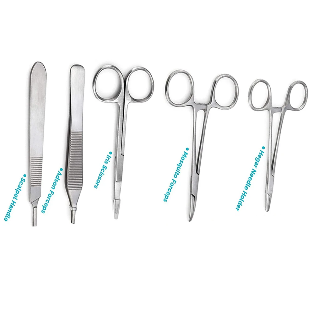 Extra Durability 3-Layer Suture Practice Kit for Medical Students Steel and Metal Embedded Mesh with Leather Zipper Case
