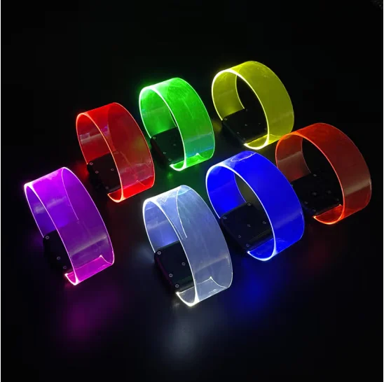 Flashing Light Up Bracelets Cosmic Neon Multicolor LED and Magnetic Clasp