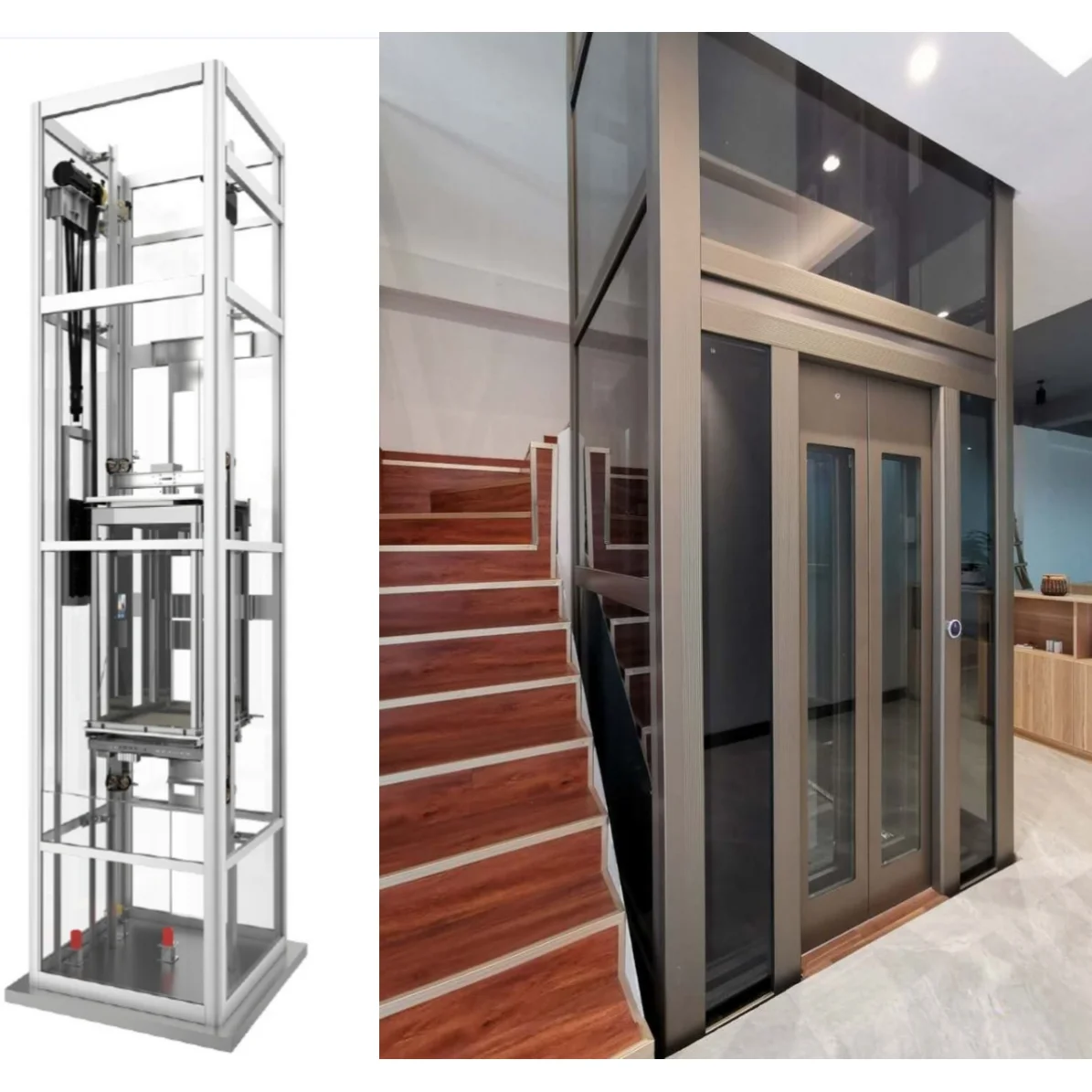 2-5 Floors Shaftless Residential Lifts In House Lift Small Lifts for 4/5/6 Persons Passenger Home Elevator In China
