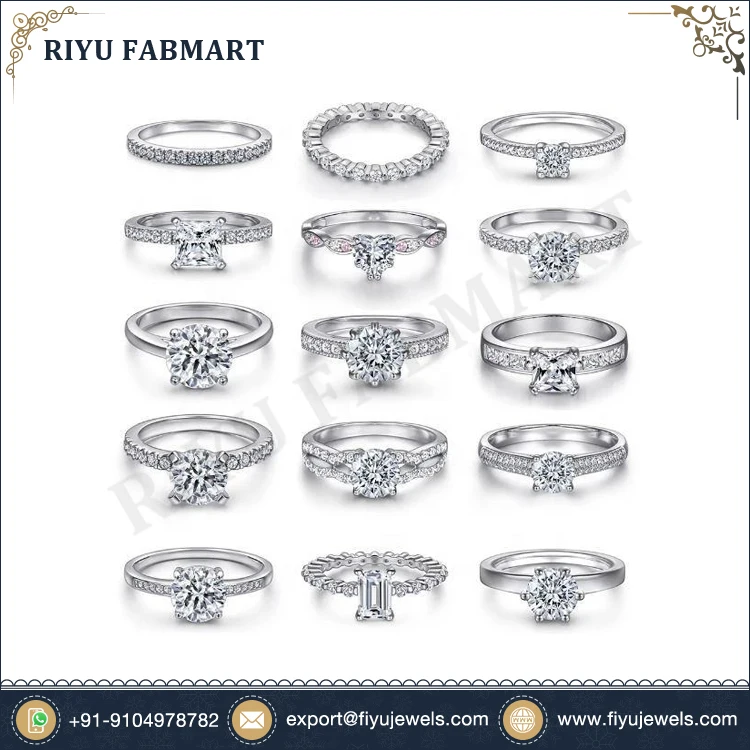 Best Selling Classic Fine Gold Jewelry White Gold Genuine Quality Certified Real Diamond Women Engagement Ring for USA Market