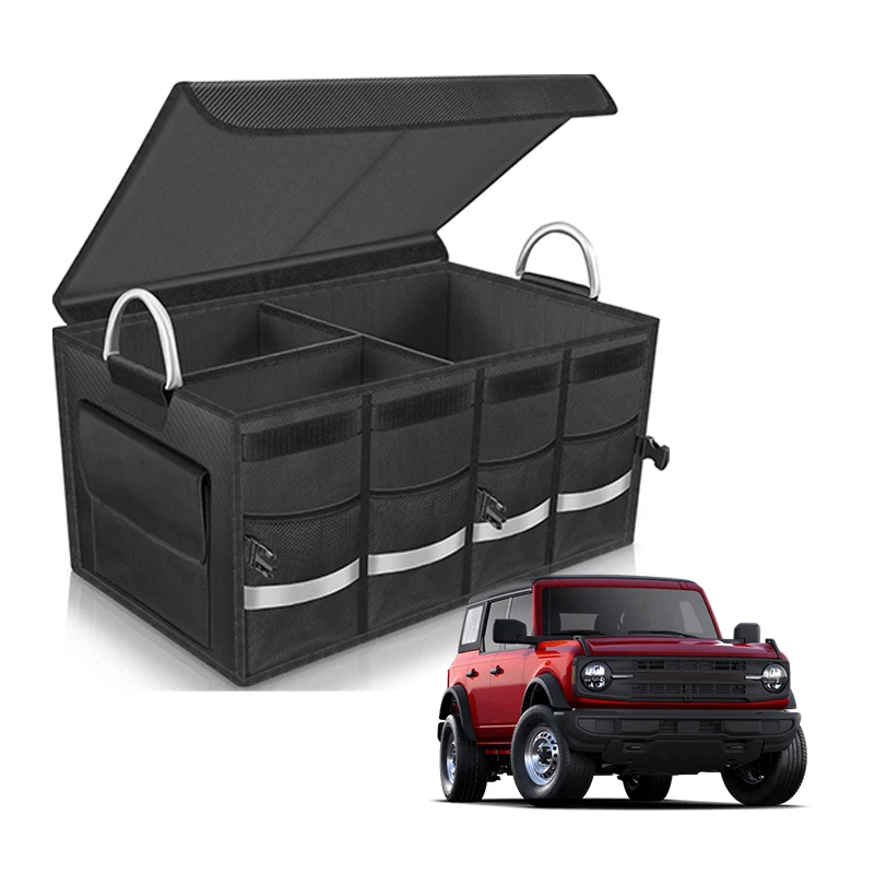Waterproof Collapsible Multi Compartments with Foldable Cover Cargo Organizer Trunk Storage for Ford Bronco 2021 2022 2023