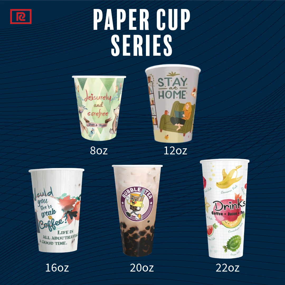 16oz 480ml  90mm Customized logo disposable paper cups for coffee soda boba tea cold drinks