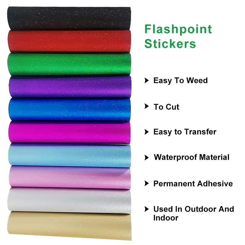 Shunaimei Custom Vinyl Decal  Glass Decal  Glitter Adhesive Vinyl permanent self adhesive vinyl roll