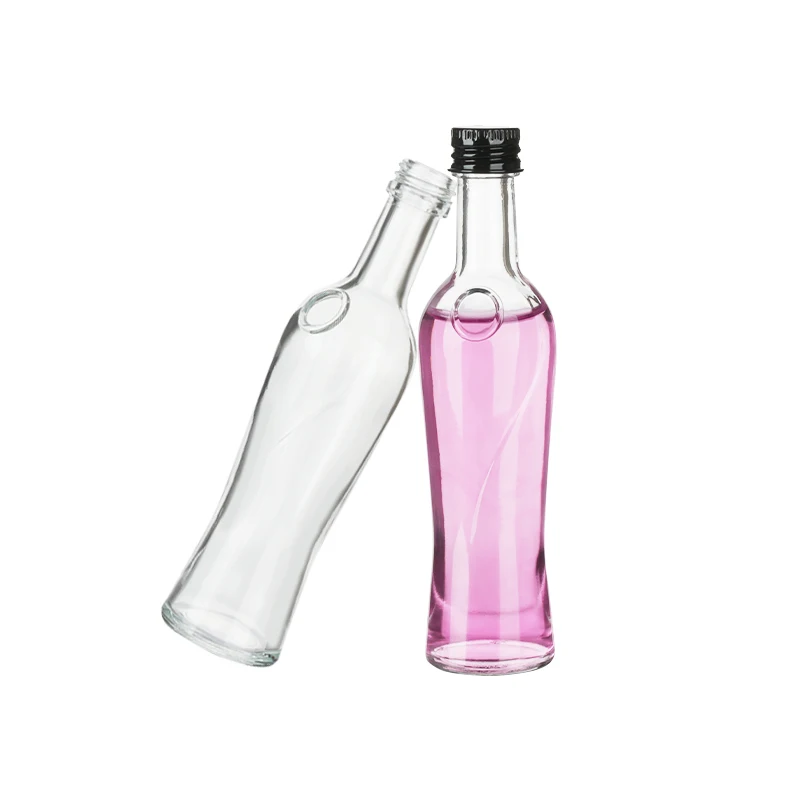 Hot Selling Clear Alcohol Whisky Wine Liquor Shot Glass Flask 50ml Liquor Smart Mini Juicer Bottles With Aluminum Cap