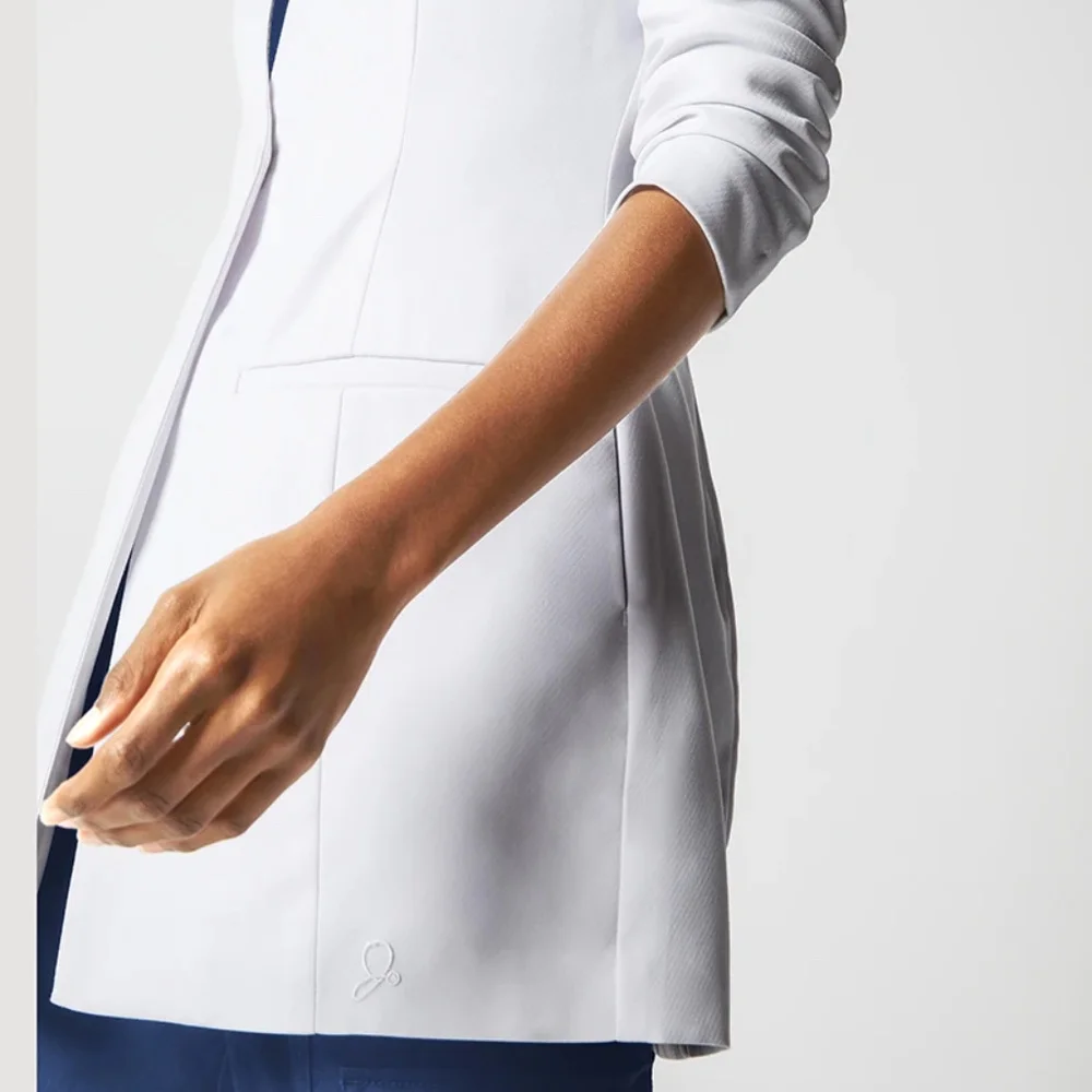 Hospital GOWN white long sleeved Business Blazer 100%cotton Long Sleeve Doctor Clothes White Lab Coats