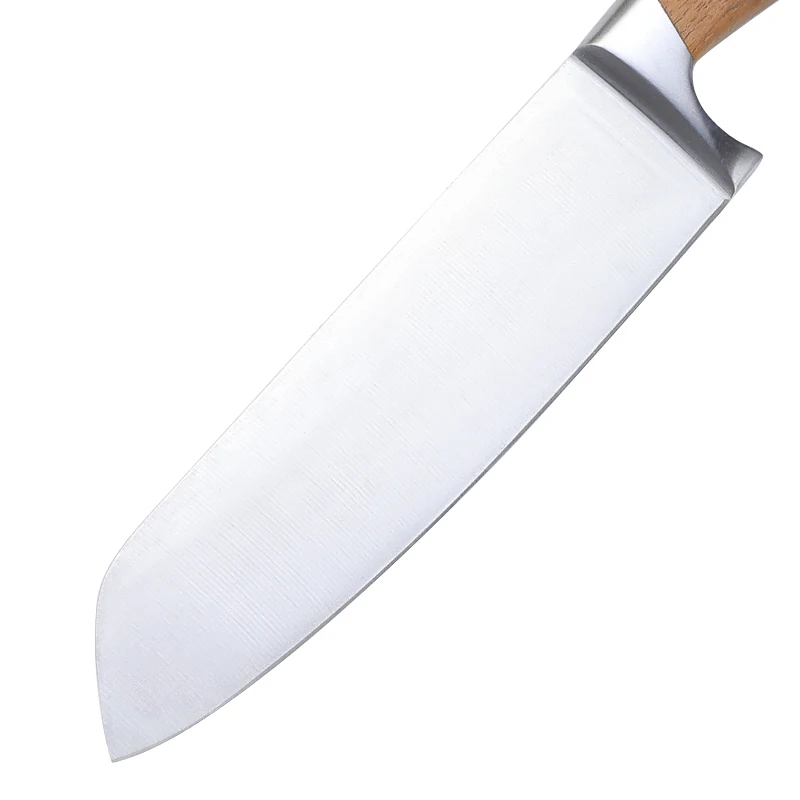 7 Inch German 1.4116 Stainless Steel Professional Vegetable Cutting Kitchen Santoku Knife With Wooden Handle