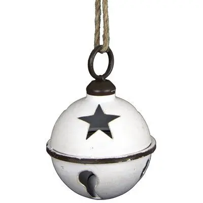 White Coated Bell Hanging Garden Decorative Christmas Bells Sheet Iron New Latest Design Metal Craft Tree Bells & Ornaments