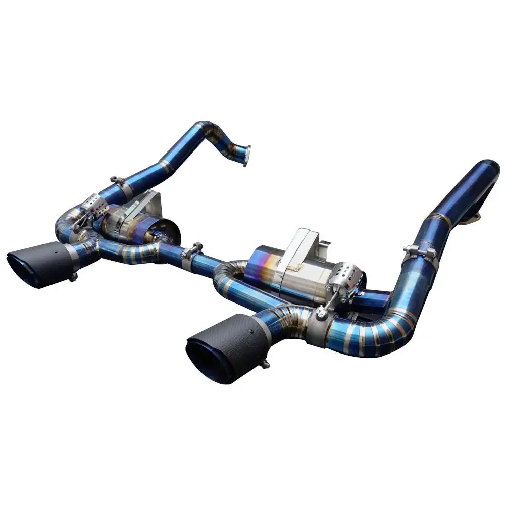 High Quality Titanium Alloy Valve Catback Exhaust Pipe for Porsche 718 GT4 Cayman / Boxster Valvetronic Muffler Pipe.
