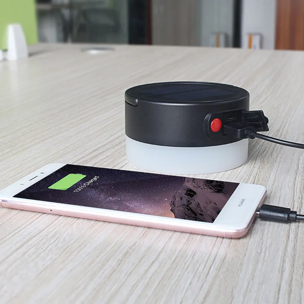 Dual Model 300 Lumen Solar Panel Camping Lantern Rechargeable Portable LED Lamp Light