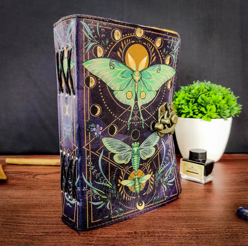 Factory whole cheap custom journal book printing hardcover journal custom printed pages Blank Spell Book of Shadows Leather