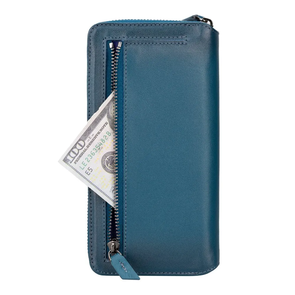 Genuine Leather Handmade Pouch Magnetic Detachable Phone Case for Samsung Galaxy S23 Series Rfid Wireless Charging Compatible