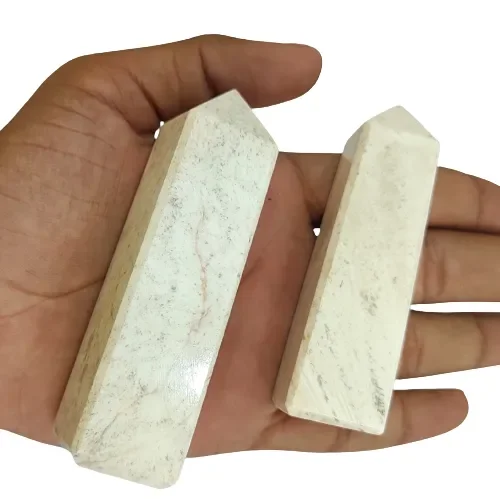 Wholesale White Scolecite Pencil Tower Point Natural Quartz Polished Mini Crystal Towers Top Quality Healing Crystal Point Wand