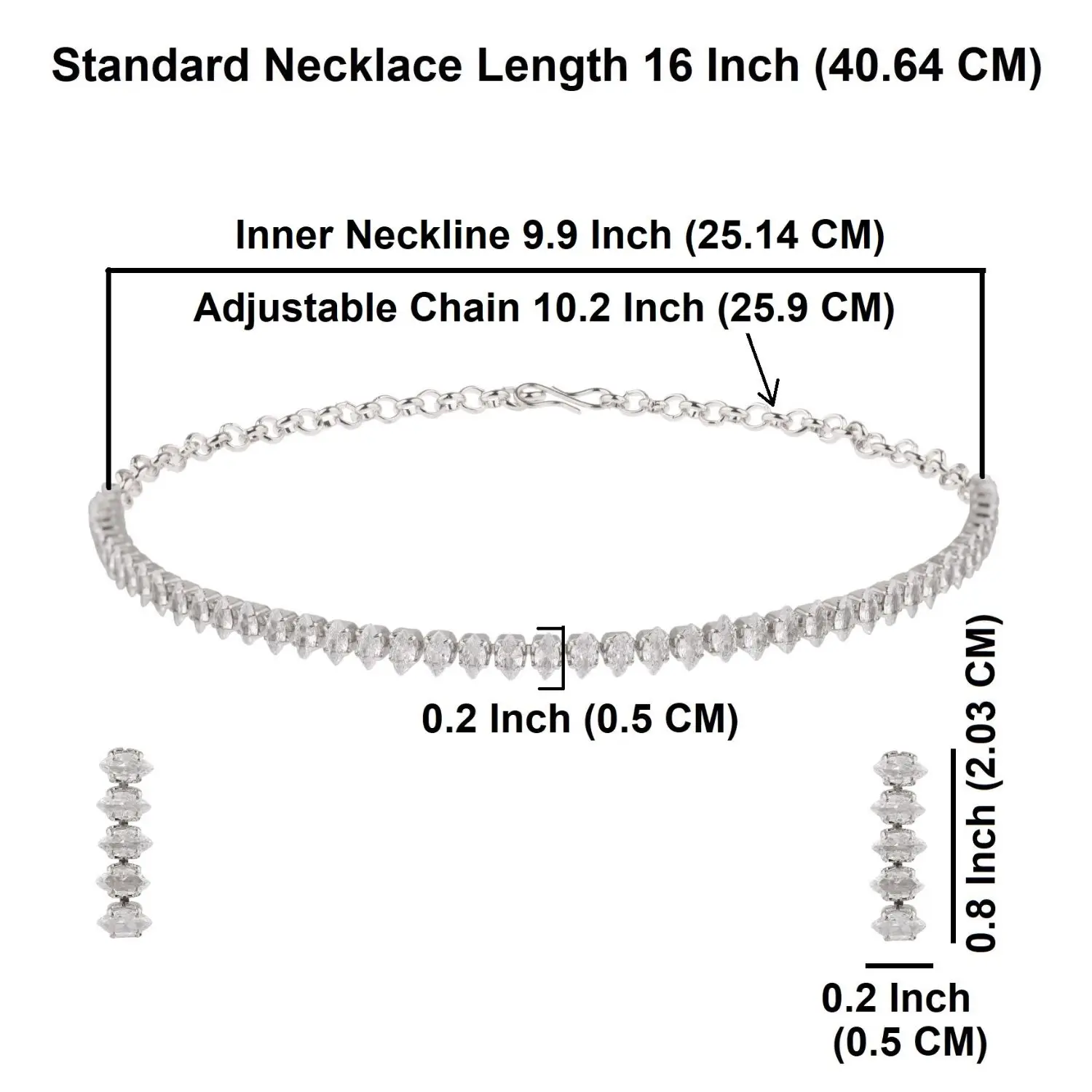 Indian Wholesaler Jewelry Supplier Silver CZ Crystal Tannis Round Bridal Necklace Set Indian Fashion Jewellery For Women