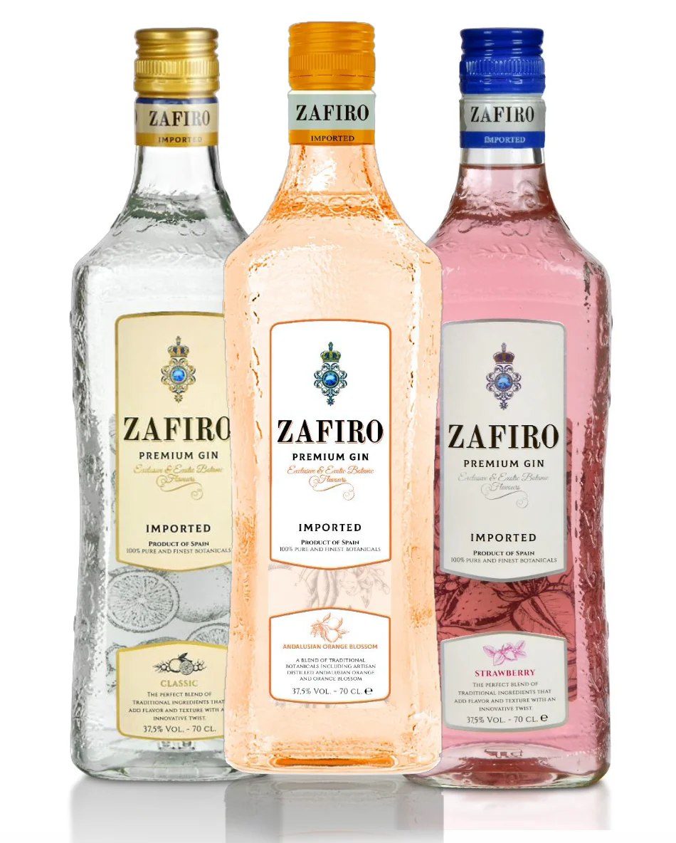 ГИН-спирт Zafiro со вкусом клубники традиционный метод спиртовые напитки бутылка премиум-класса в упаковке смешанные испанские
