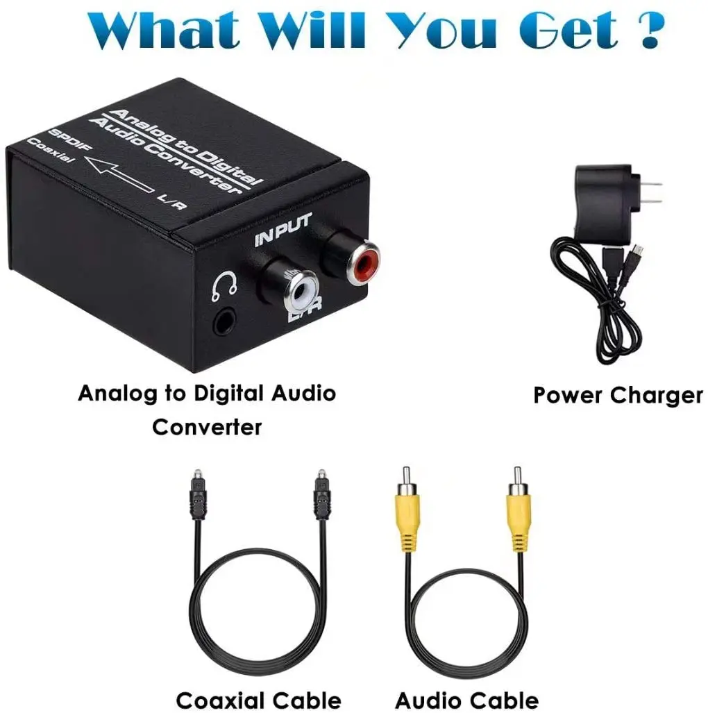 Analog RCA to Digital Optical Coaxial Toslink Audio Converter