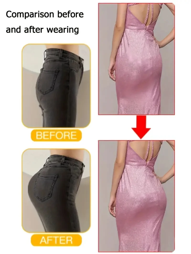 Silicone Pants Hip Enhancer Butt Lift Fade Hips for Women Suitable for Waist Circumference of 64CM-130CM, Thickness of 0.8CM