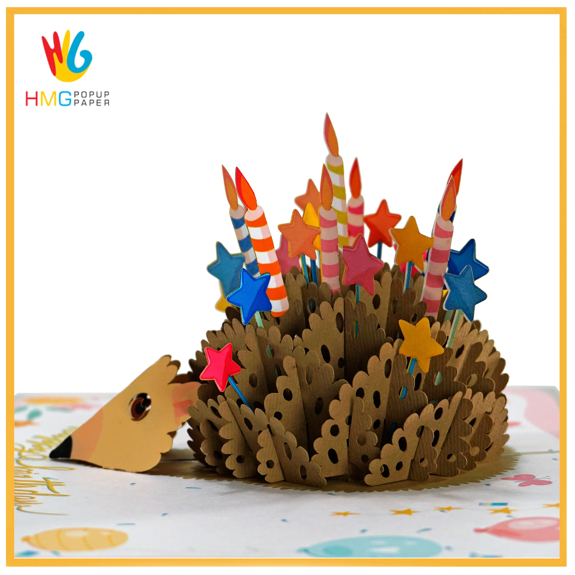 3D pop up greeting card in High Quality from Vietnam Supplier with a pink Pig Lovely for Birth day and gift for baby