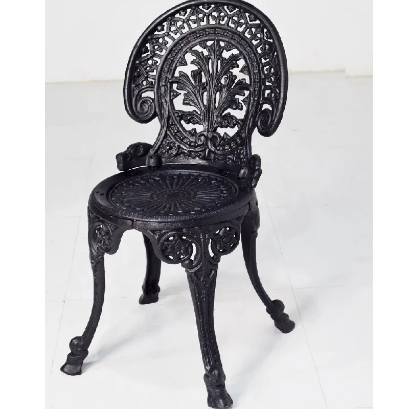 Best Selling Antique Design Style Cast Iron Base Garden Chair in Beautiful Black Color for Home and Outdoor Garden Park