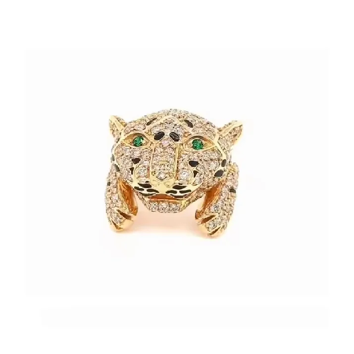 Bulk Sale Diamond Tiger Ring Online In India Hip Hop Jewelry Tiger Head Real Diamond Rings Diamond Unique Design Tiger Head Ring