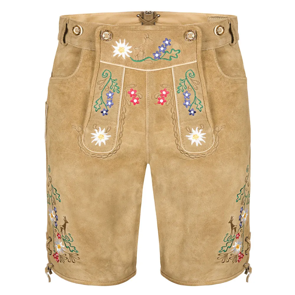 High Quality Genuine Suede Leather Octoberfest Men Bavarian Lederhosen / New Style Affordable Price Bavarian Trousers For Men