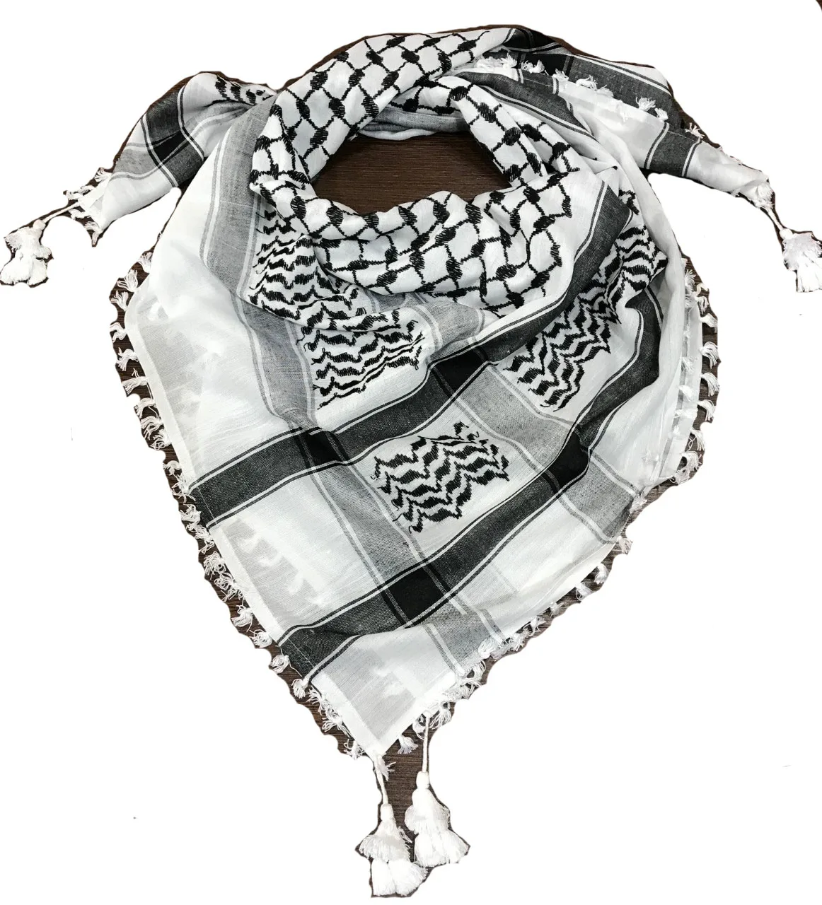 Palestine Scarf Ghaza Shemagh Arabian Kuffiyeh Ghatra Head Scarf Men Cotton Square Style Autumn Muslim Middle Eastern Scarf