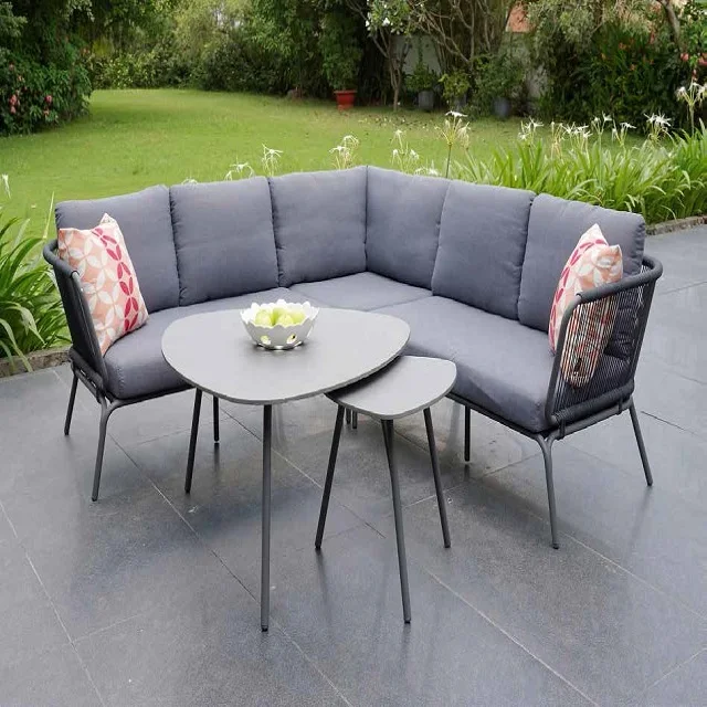 Customize Modern Design flat Wicker conversation Sofa metal frame garden outdoor furniture Made in Vietnam