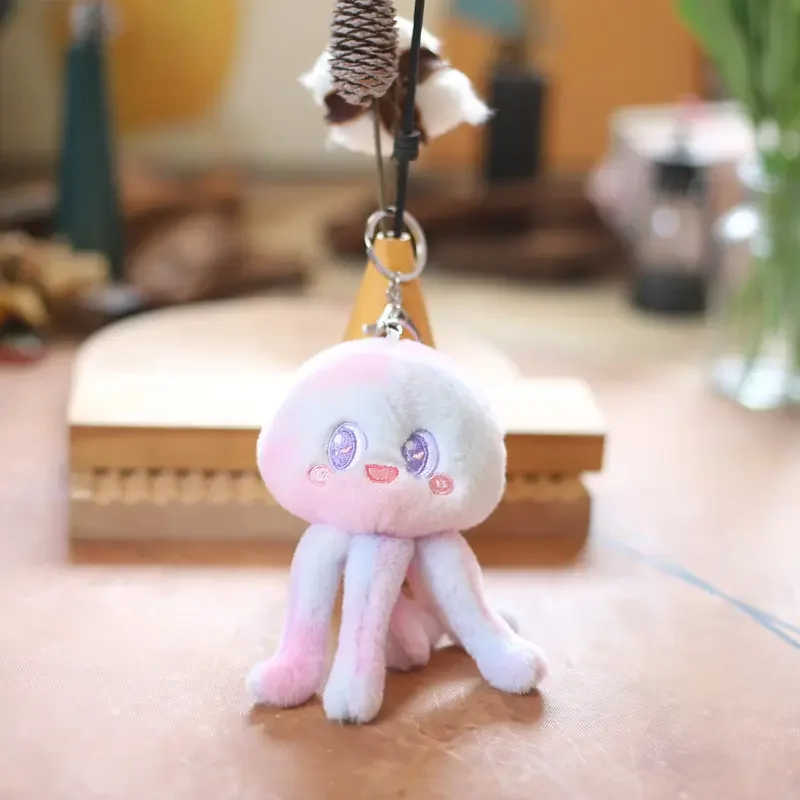 Cute Octopuses Keychain Plush Dolls Key Chain Cartoon Stuffed Jellyfish Soft Kawaii Toy jellyfish stuffed animal
