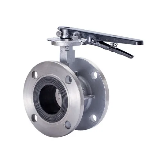 KEFA Stainless Steel PN16 DN125mm5in PTFE Lever Gearbox pneumatic electric Double Flanged Butterfly Valve