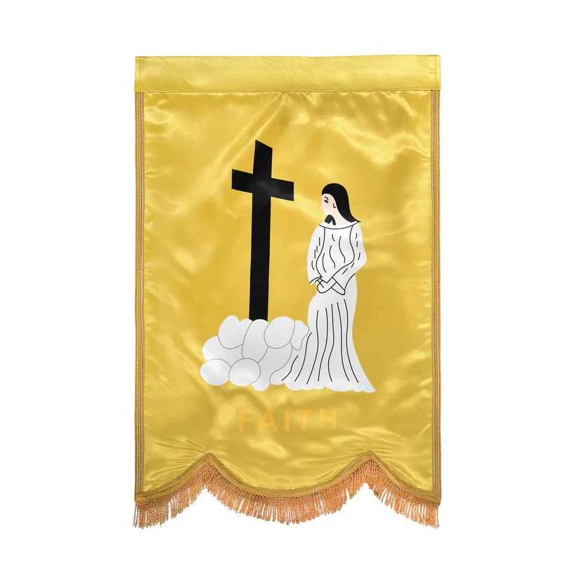 Faith Order Of The Amaranth Banner Digital Printed With Gold Braid & Fringe