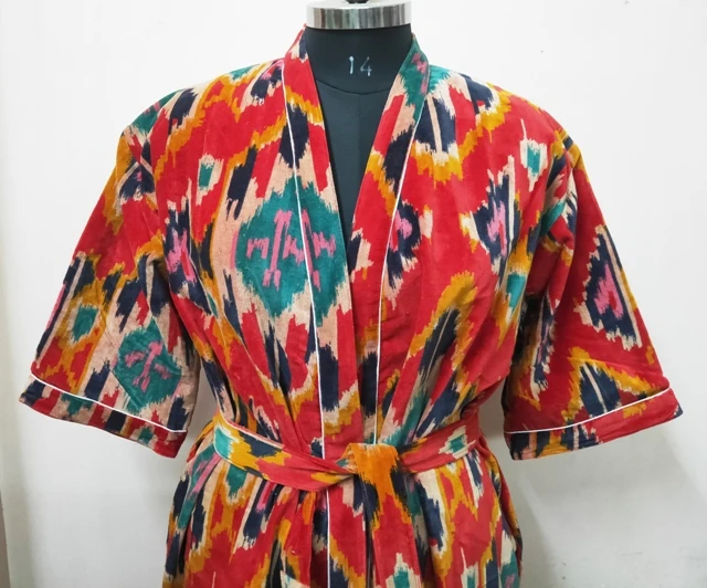 Women Wear bathrobe Velvet Kimono Dress Indian Long Velvet Bathrobe Kimono Unisex Velvet Robe Luxurious Bathrobes for Women