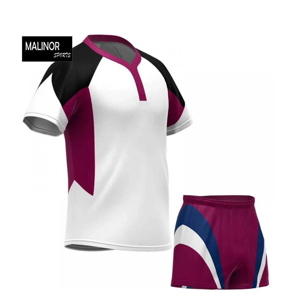 Customized Sport Wear Rugby Uniforms Men S OEM Rugby Kits Rugby Shirts Jersey High Quality Sublimation Custom Blue Print Unisex