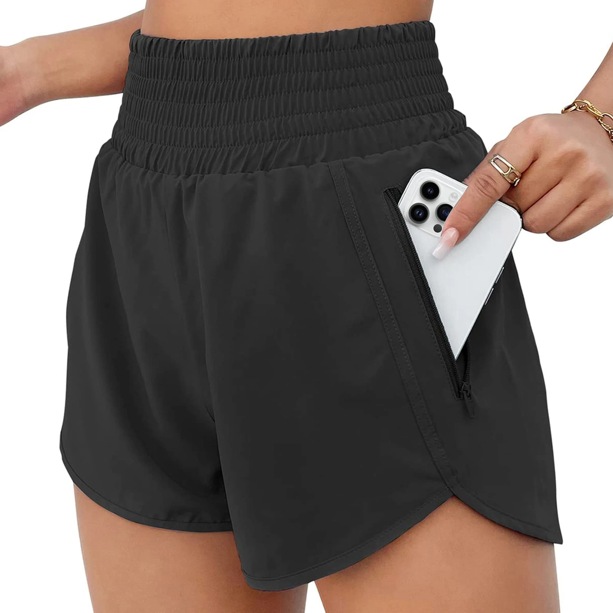 Женские дышащие шорты 2 в 1 для бега, спортивные шорты с кулиской и талией, хлопковые спортивные шорты для тренировок, женские шорты с боковыми карманами