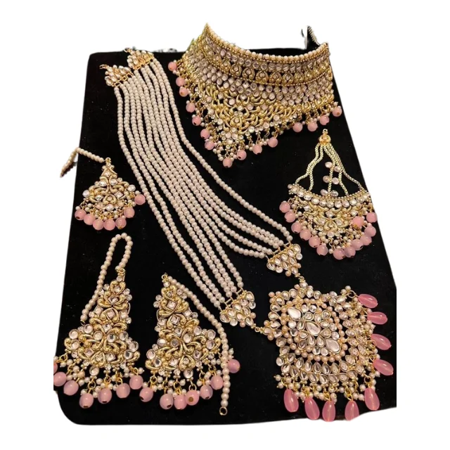 New Design Indian Bollywood Style Traditional Wedding Complete Bridal Jewellery 2024 Beautiful Indian Women Fashion Jewelry Sets