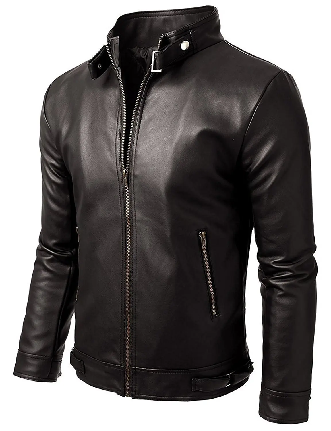 Casual Wear Leather Jackets Black Leather Motorcycle Jacket Vintage Style Single Double Breasted Bomber Jackets