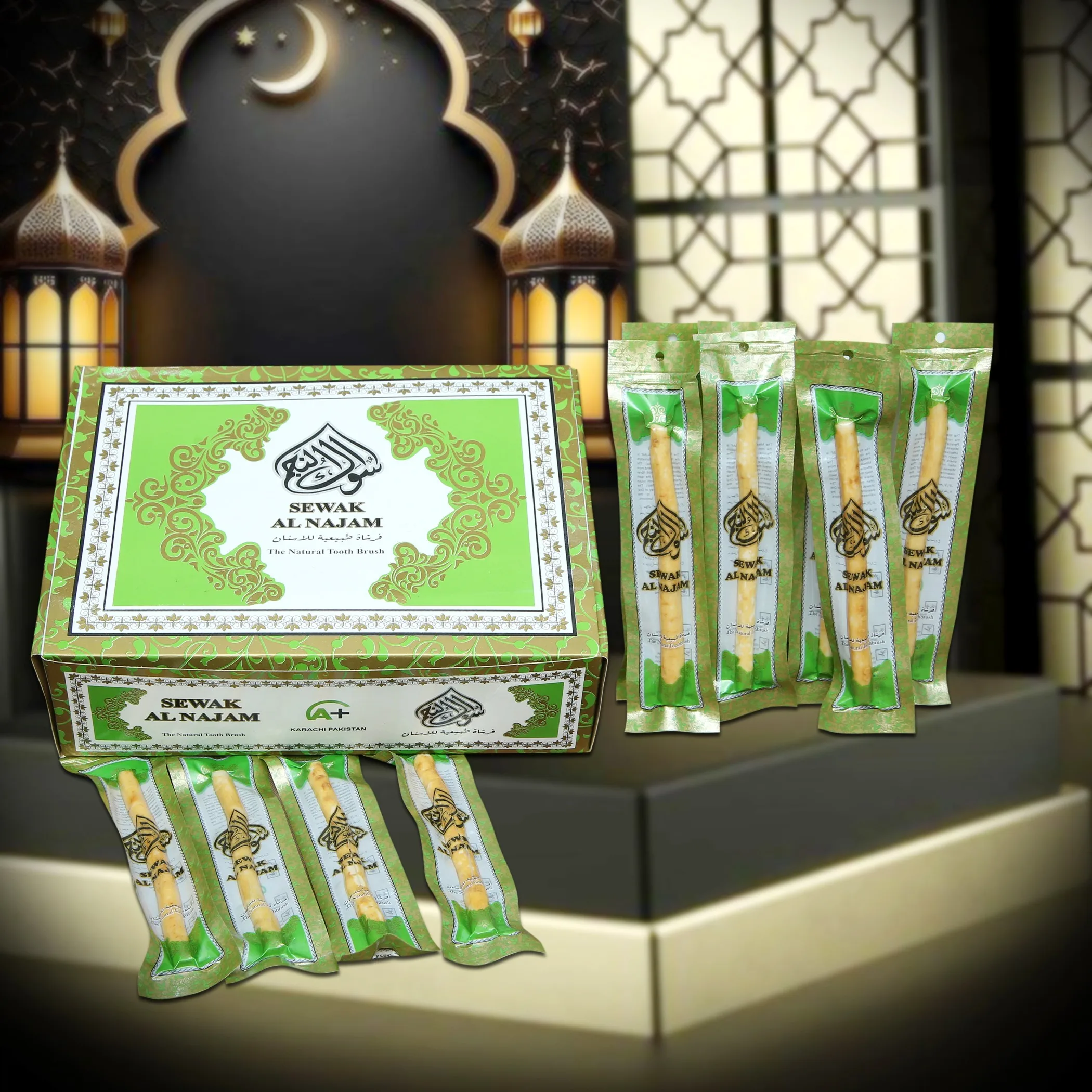 Мятный вкус Sewak Al Najam Miswak: Премиум-качество для ухода за зубами доступно по конкурентоспособным рыночным ценам.