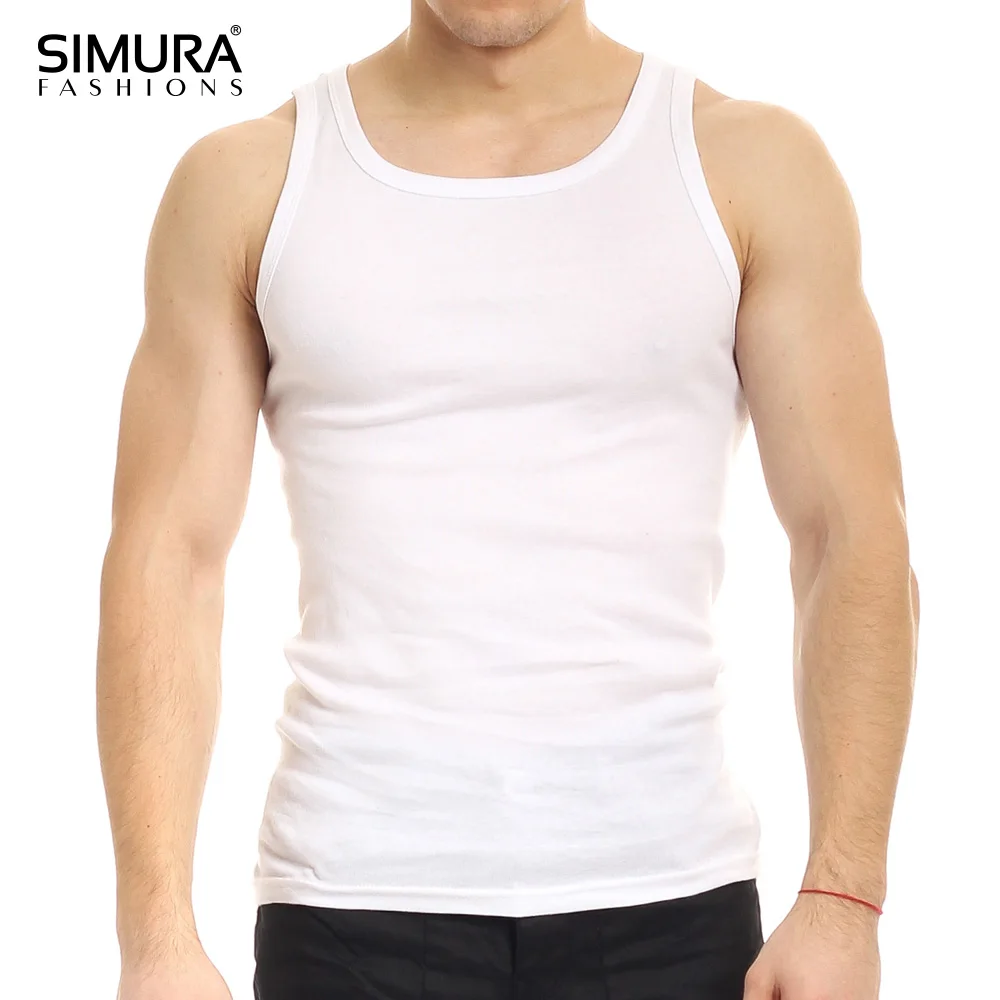 CustomFitness Sexy Mens Gym Clothes 100% Cotton Undershirt Sleeveless Fitted Men Wholesale Tank top From Bamgladesh
