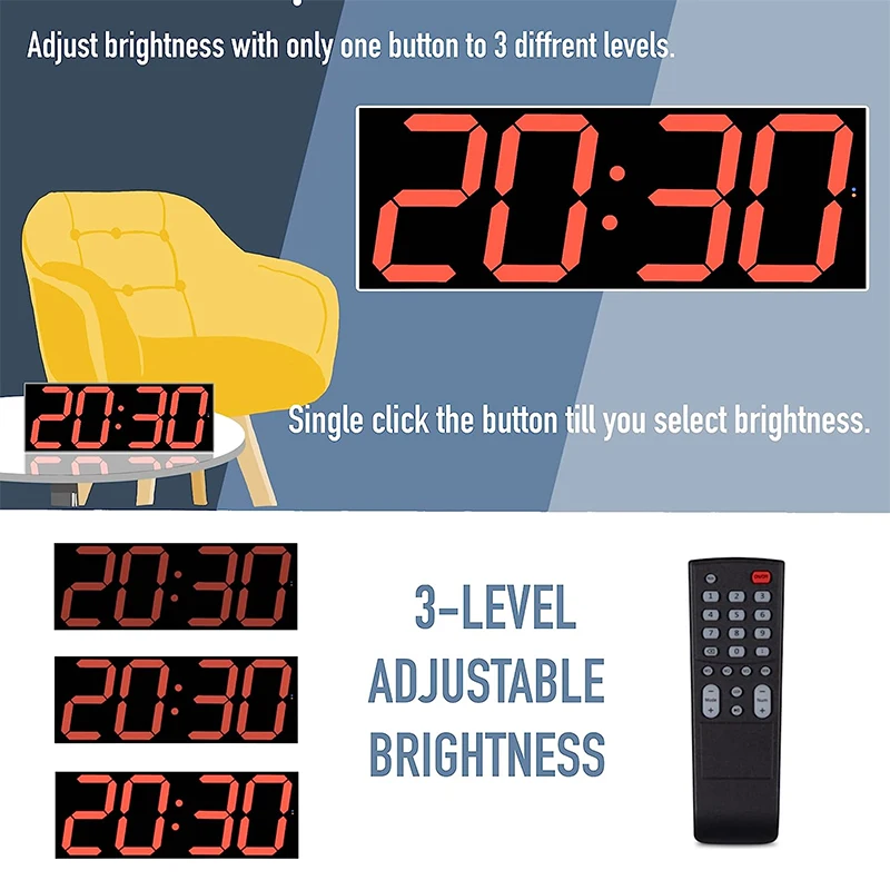 CHEETIE CP118 Creative Alarm Countdown WiFi NTP Clock for Library Home Restaurant Office