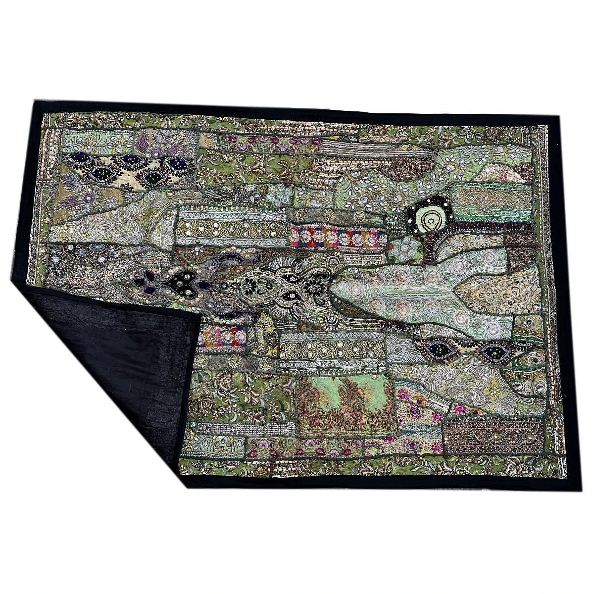 Wholesale different color patchwork design stitched evergreen home decorative Indian vintage tapestry