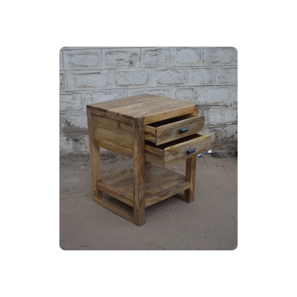 Vintage Mango Furniture 2 Door Bedside Table Modern Wood Indoor Furniture Mango Wood Furniture Customized & Handmade Supplier