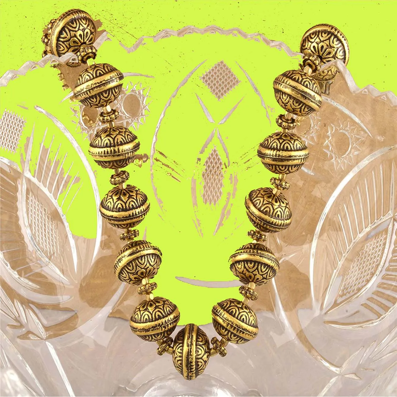 Golden Stranded Necklace Top Quality Brass Beaded Boho Fashion Jewelry Antique Design Light Weight Lead Free Necklace for womens