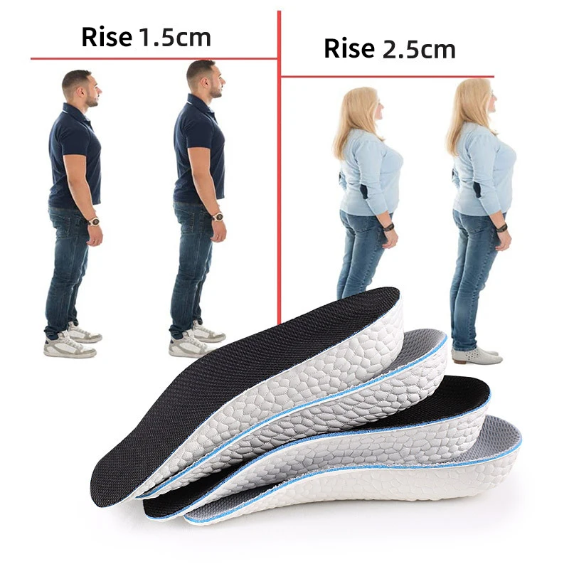 Adjustable Invisible 1.5CM Heighten Insoles Shoe Lift Heels Padded Increasing Popcorn Insoles Half