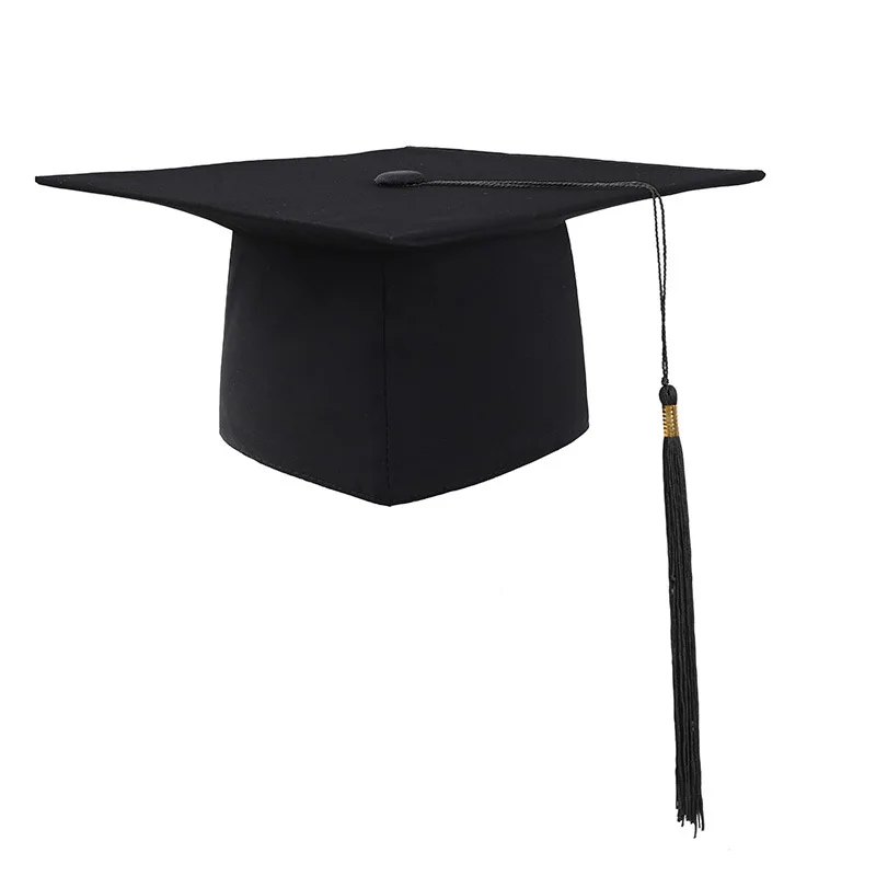 New High Quality Adult Bachelor Postgraduate Master University Academic Mortar Board Graduation Cap with Tassels Doctor Hat