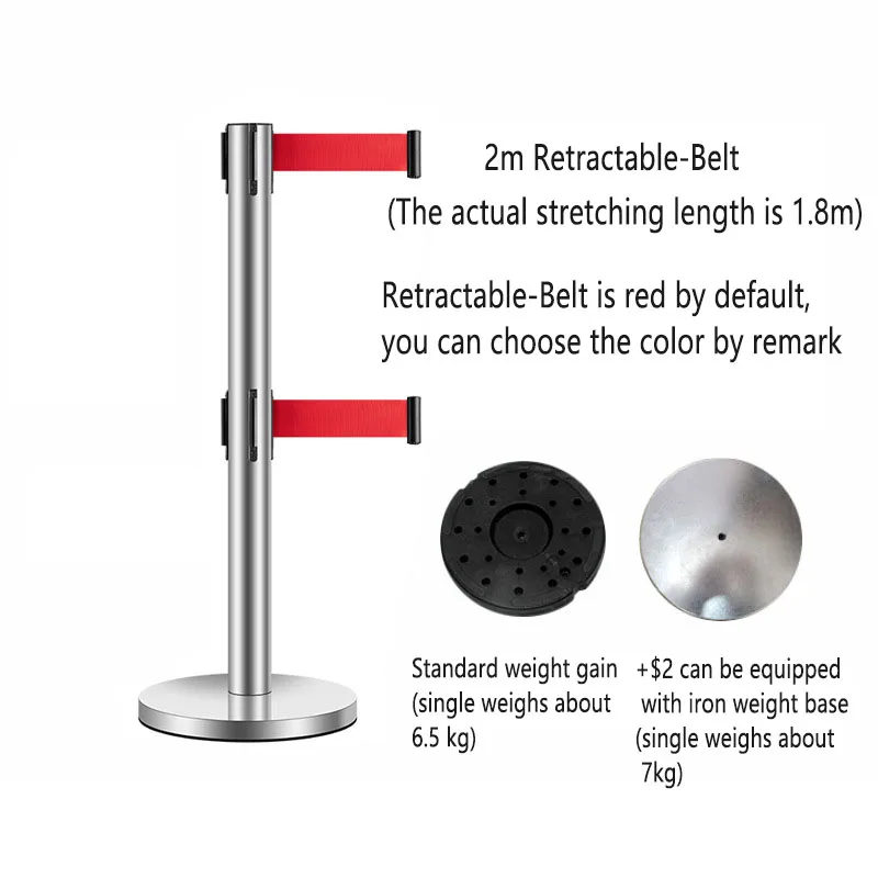 Stainless Steel Barrier Stanchion Post With Retractable Belt Posts Queue Line Manage Pole or Sale