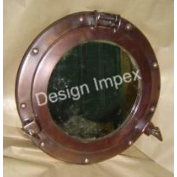 Brass Gold Handcrafted Porthole Mirror With Logo Pattern Great Quality House Decoration For New Year Christmas Vanity Mirror